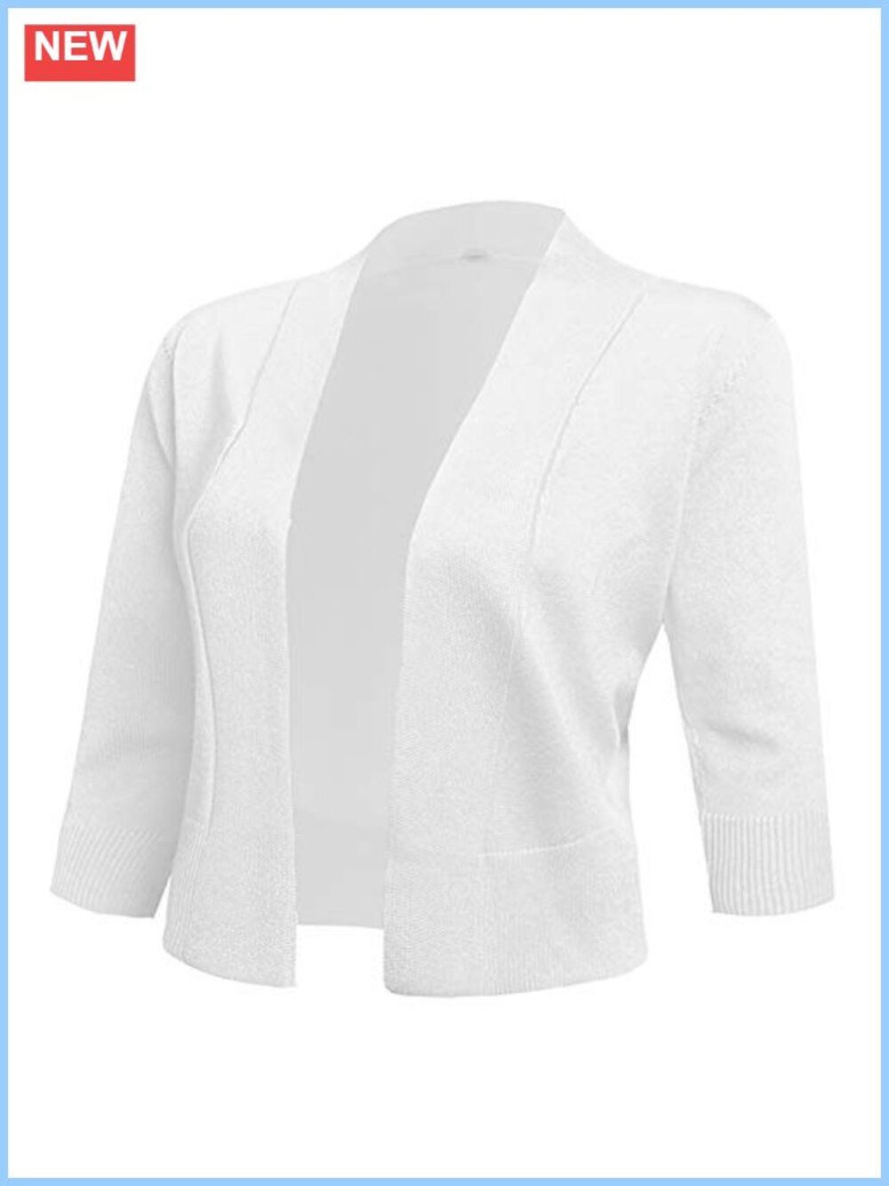 Cropped Cardigan Sweater for Dresses 3/4 Sleeve Open Front Short Shrug